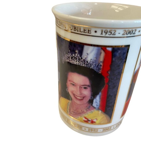 Vintage Golden Jubilee Queen Elizabeth II Commemorative 2002 Bone China 4"Hx3"W - Picture 3 of 9